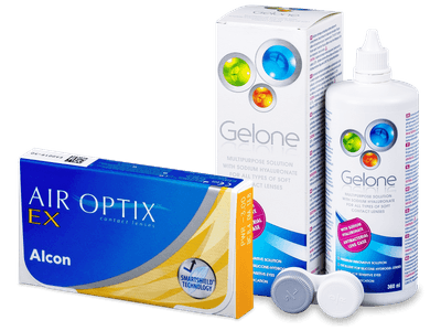 Air Optix EX (3 čočky) + roztok Gelone 360 ml - Předchozí design
