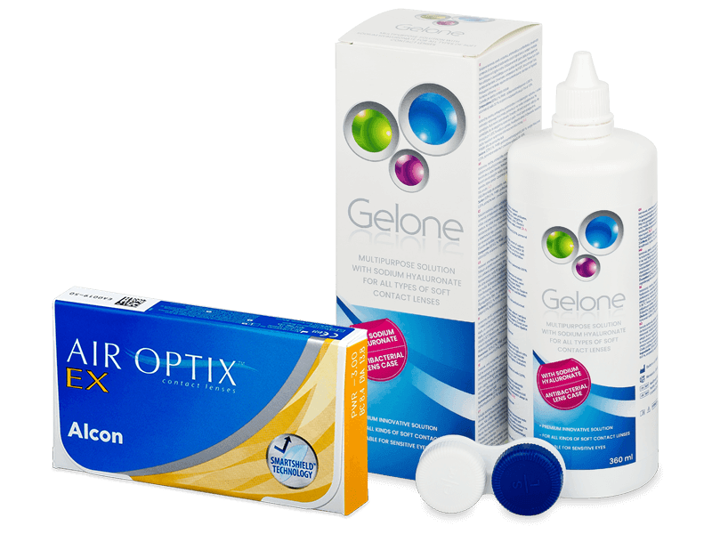 Air Optix EX (3 čočky) + roztok Gelone 360 ml - Výhodný balíček
