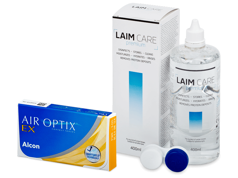Air Optix EX (3 čočky) + roztok Laim-Care 400 ml - Výhodný balíček