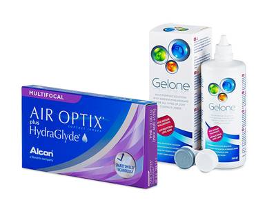 Air Optix plus HydraGlyde Multifocal (6 čoček) + roztok Gelone 360 ml - Předchozí design