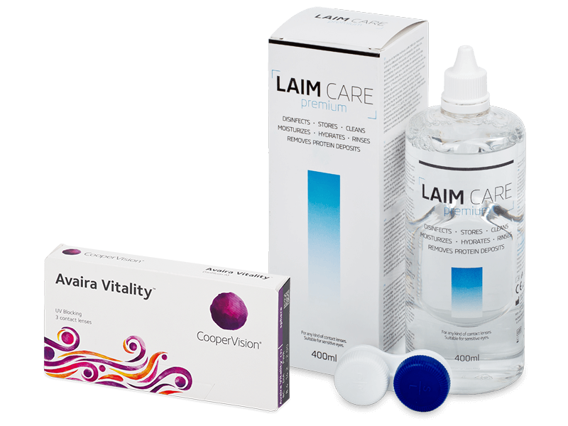 Avaira Vitality (3 čočky) + roztok Laim-Care 400 ml - Výhodný balíček