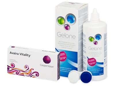 Avaira Vitality (6 čoček) + roztok Gelone 360 ml - Výhodný balíček