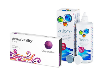 Avaira Vitality Toric (3 čočky) + roztok Gelone 360 ml