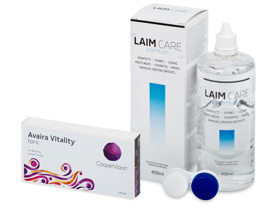Avaira Vitality Toric (3 čočky) + roztok Laim Care 400 ml