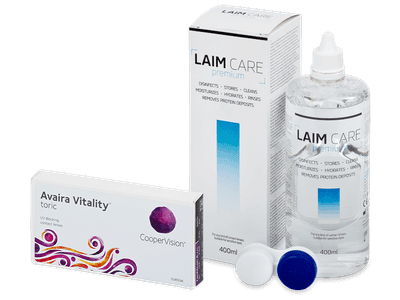 Avaira Vitality Toric (3 čočky) + roztok Laim-Care 400 ml