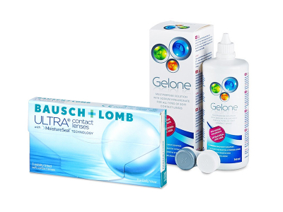 Bausch + Lomb ULTRA (3 čočky) + roztok Gelone 360 ml