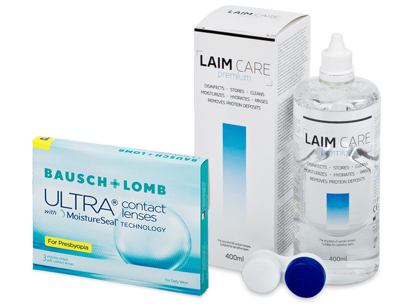 Bausch + Lomb ULTRA for Presbyopia (3 čočky) + roztok Laim Care 400 ml - Výhodný balíček