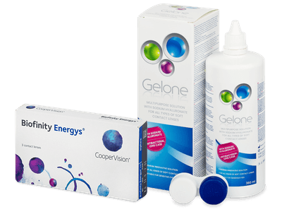 Biofinity Energys (3 čočky) + roztok Gelone 360 ml - Výhodný balíček