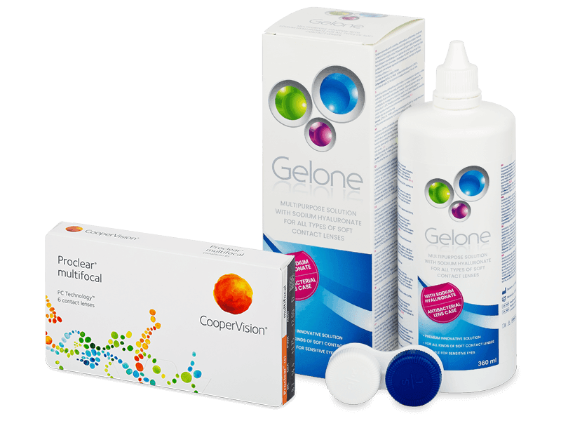 Proclear Multifocal (6 čoček) + roztok Gelone 360 ml - Výhodný balíček