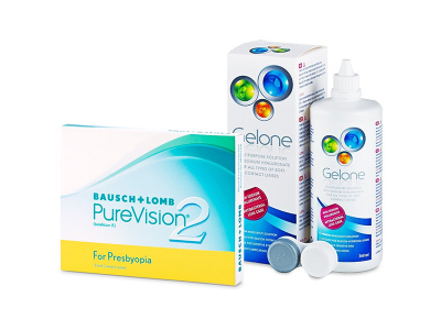 PureVision 2 for Presbyopia (3 čočky) + roztok Gelone 360 ml