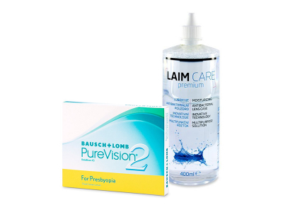 PureVision 2 for Presbyopia (3 čočky) + roztok Laim-Care 400 ml