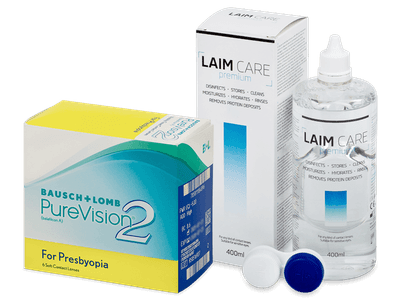 PureVision 2 for Presbyopia (6 čoček) + roztok Laim Care 400 ml - Výhodný balíček