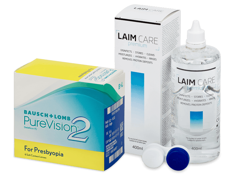 PureVision 2 for Presbyopia (6 čoček) + roztok Laim Care 400 ml - Výhodný balíček