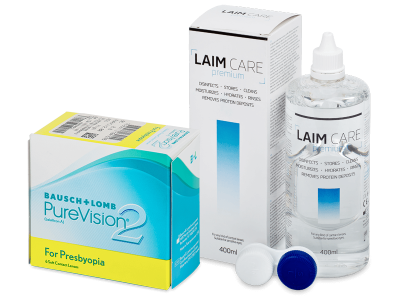PureVision 2 for Presbyopia (6 čoček) + roztok Laim-Care 400 ml