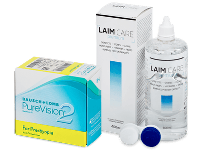 PureVision 2 for Presbyopia (6 čoček) + roztok Laim-Care 400 ml