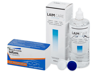 SofLens Toric (3 čočky) + roztok Laim-Care 400 ml - Produkt je dostupný také v této variantě balení