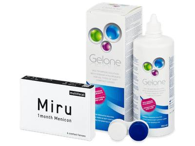 Miru 1month Menicon multifocal (6 čoček) + roztok Gelone 360 ml - Výhodný balíček