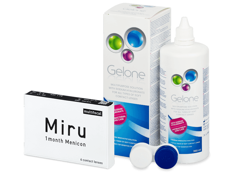 Miru 1month Menicon multifocal (6 čoček) + roztok Gelone 360 ml - Výhodný balíček