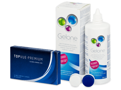 TopVue Premium (6 čoček) + roztok Gelone 360 ml - Výhodný balíček