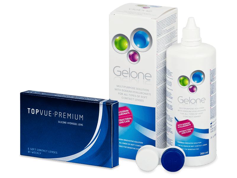 TopVue Premium (6 čoček) + roztok Gelone 360 ml - Výhodný balíček