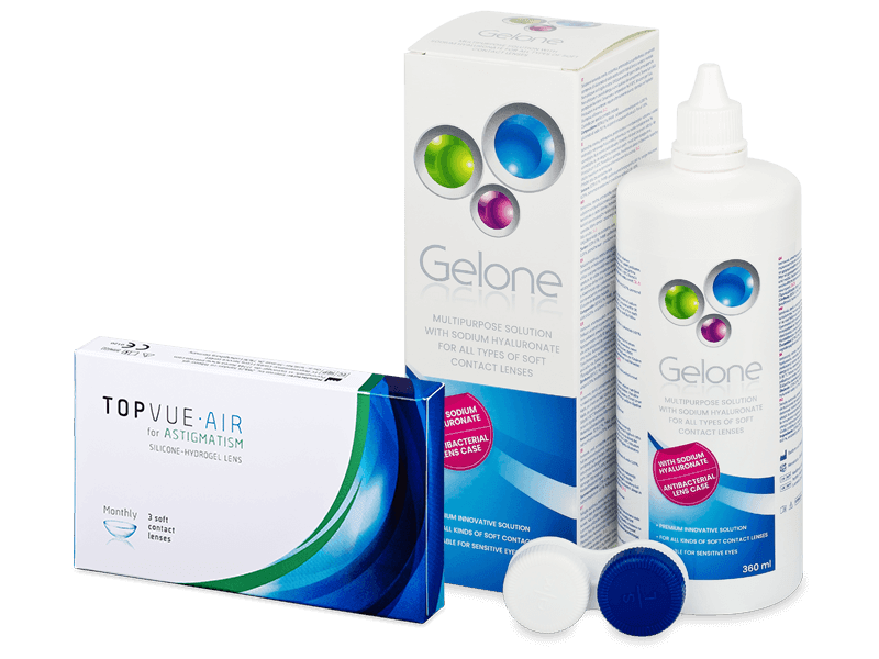 TopVue Air for Astigmatism (3 čočky) + roztok Gelone 360 ml - Výhodný balíček