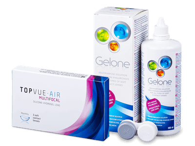 TopVue Air Multifocal (3 čočky) + roztok Gelone 360 ml