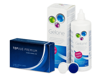TopVue Premium (12 čoček) + roztok Gelone 360 ml
