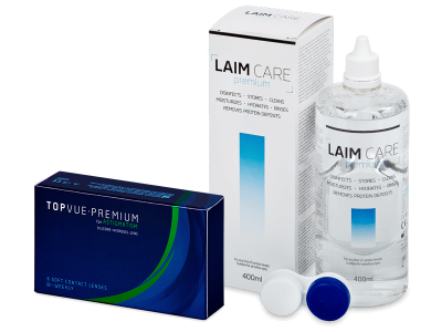TopVue Premium for Astigmatism (6 čoček) + roztok Laim-Care 400 ml