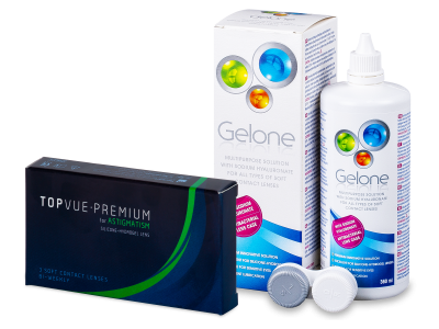 TopVue Premium for Astigmatism (3 čočky) + roztok Gelone 360 ml