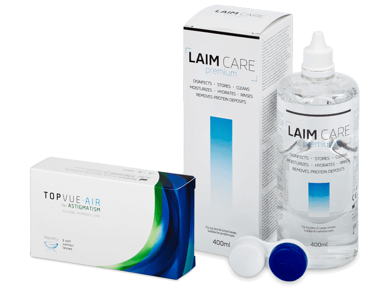TopVue Air for Astigmatism (6 čoček) + roztok Laim Care 400 ml - Výhodný balíček