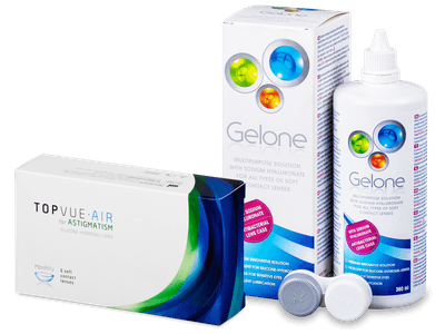 TopVue Air for Astigmatism (6 čoček) + roztok Gelone 360 ml - Předchozí design