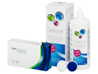 TopVue Air for Astigmatism (6 čoček) + roztok Gelone 360 ml - Výhodný balíček