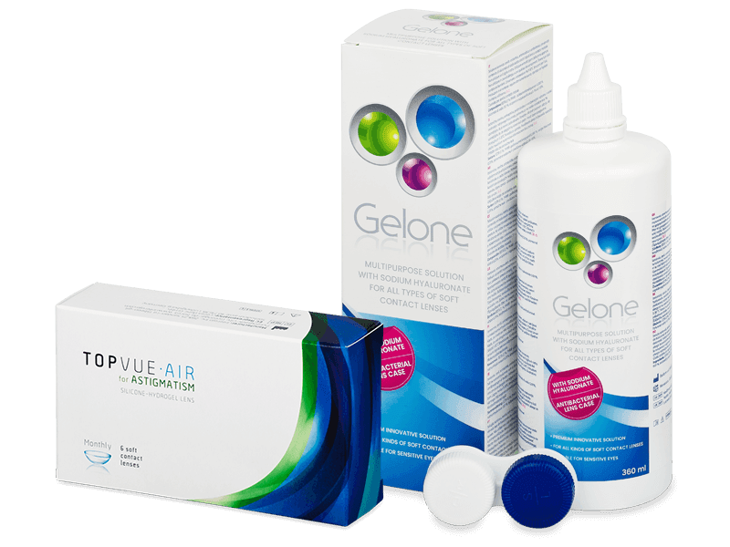 TopVue Air for Astigmatism (6 čoček) + roztok Gelone 360 ml - Výhodný balíček