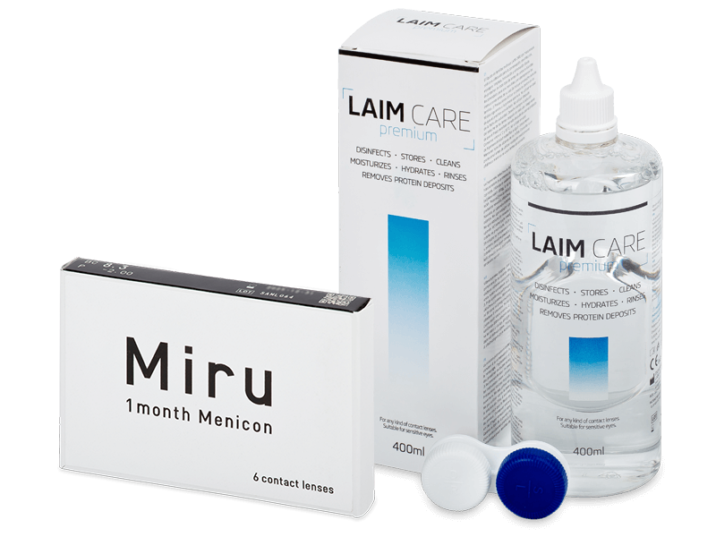 Miru 1 Month (6 čoček) + roztok Laim-Care 400 ml - Výhodný balíček