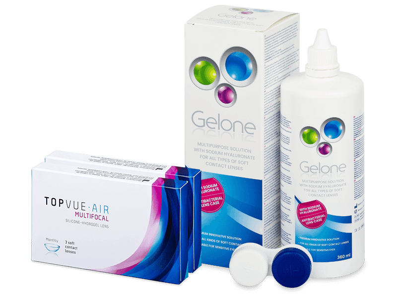 TopVue Air Multifocal (6 čoček) + roztok Gelone 360 ml - Výhodný balíček
