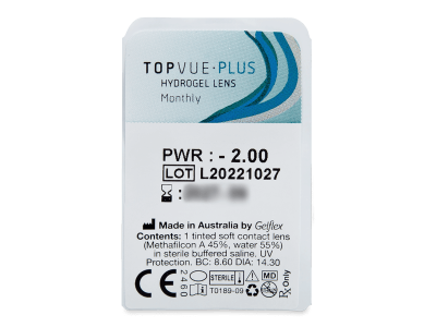 TopVue Plus (1 čočka) - Vzhled blistru s čočkou