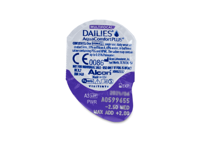 Dailies AquaComfort Plus Multifocal (90 čoček) - Vzhled blistru s čočkou