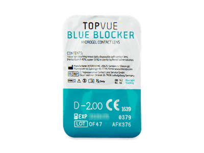 TopVue Blue Blocker (5 čoček) - Vzhled blistru s čočkou