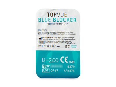 TopVue Blue Blocker (90 čoček) - Vzhled blistru s čočkou