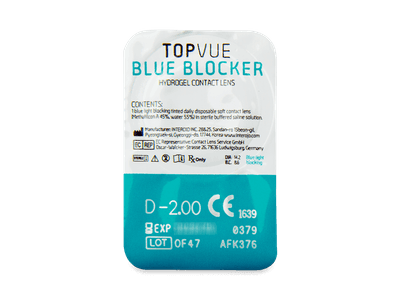 TopVue Blue Blocker (90 čoček) - Vzhled blistru s čočkou