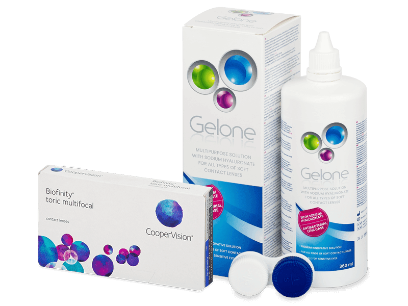 Biofinity Toric Multifocal (6 čoček) + roztok Gelone 360 ml - Výhodný balíček