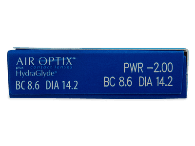 Air Optix plus HydraGlyde (3 čočky) - Náhled parametrů čoček