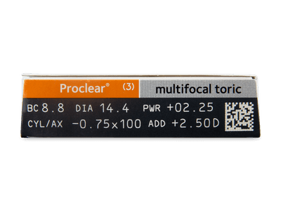 Proclear Multifocal Toric (3 čočky) - Náhled parametrů čoček