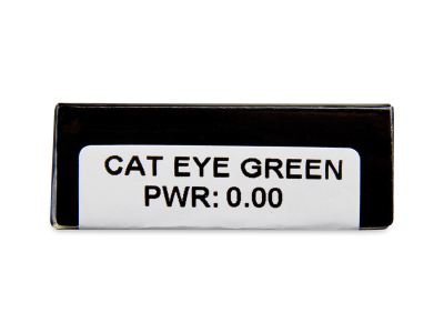 CRAZY LENS - Cat Eye Green - nedioptrické jednodenní (2 čočky) - Náhled parametrů čoček