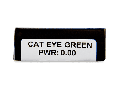 CRAZY LENS - Cat Eye Green - nedioptrické jednodenní (2 čočky) - Náhled parametrů čoček