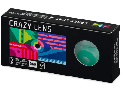 CRAZY LENS - Emerald Green - dioptrické jednodenní (2 čočky) - Barevné kontaktní čočky