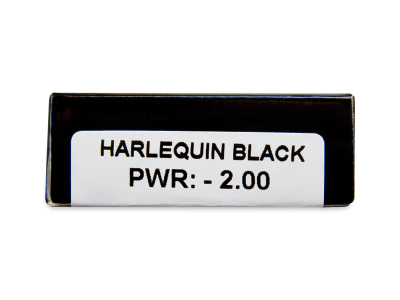 CRAZY LENS - Harlequin Black - dioptrické jednodenní (2 čočky) - Náhled parametrů čoček