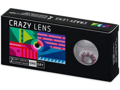 CRAZY LENS - Harlequin Black - dioptrické jednodenní (2 čočky) - Barevné kontaktní čočky