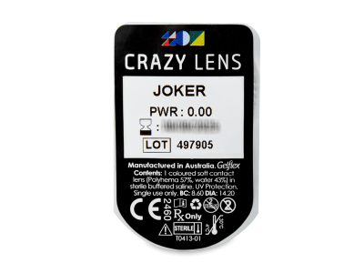 CRAZY LENS - Joker - nedioptrické jednodenní (2 čočky) - Vzhled blistru s čočkou