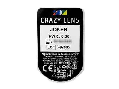 CRAZY LENS - Joker - nedioptrické jednodenní (2 čočky) - Vzhled blistru s čočkou